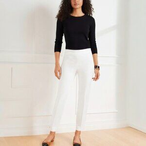 Talbots Chatham Crop Pants White Stretch Slim Workwear Size 10